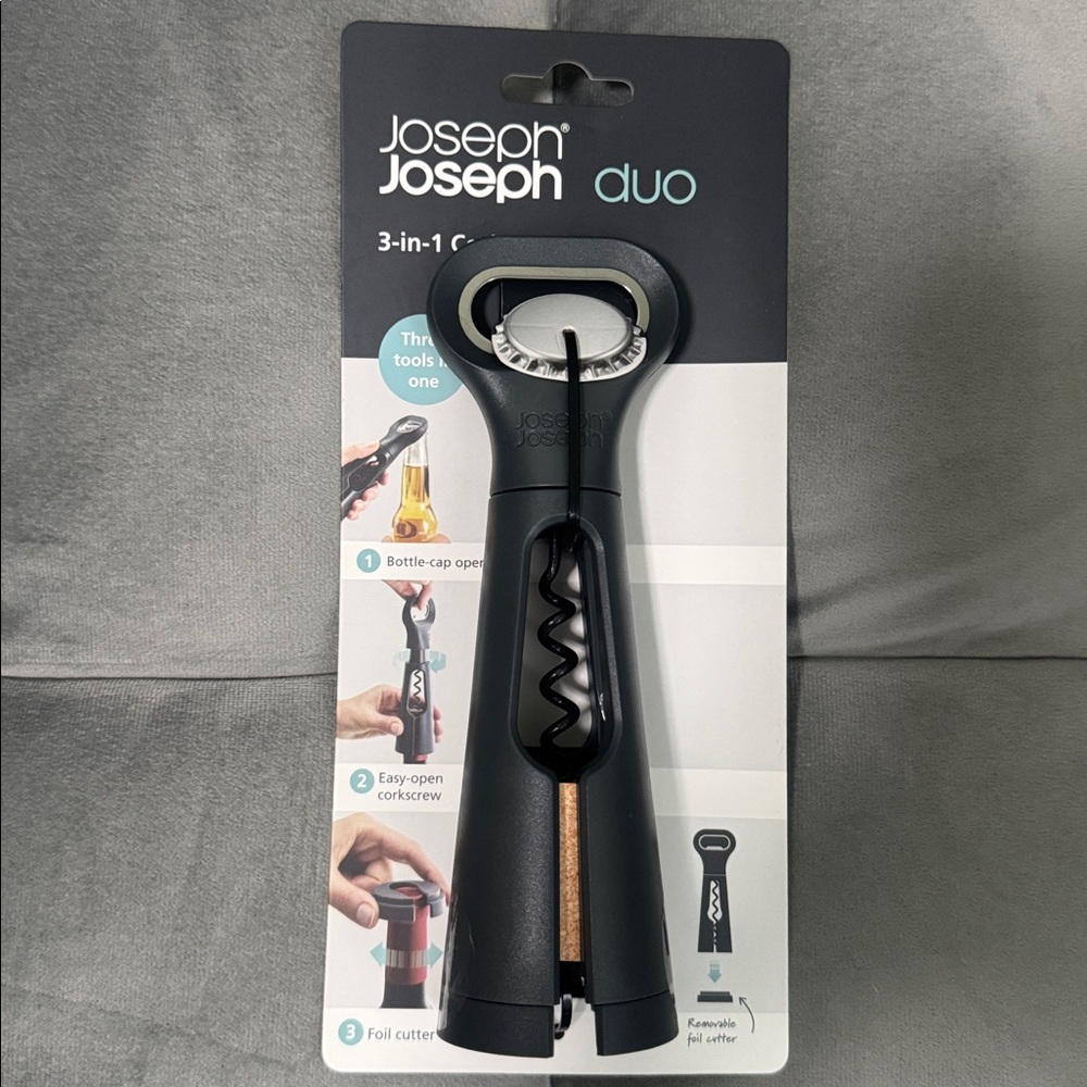 Joseph Joseph Duo 3-in-1 Black Corkscrew